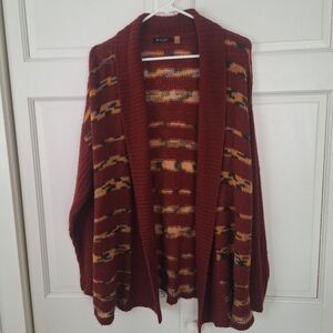 Fylo knit cardigan with tan patterned stripes